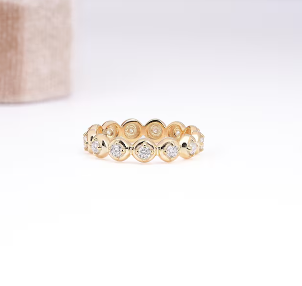 0.40 Ct Lab Round Diamond Eternity Band Ring