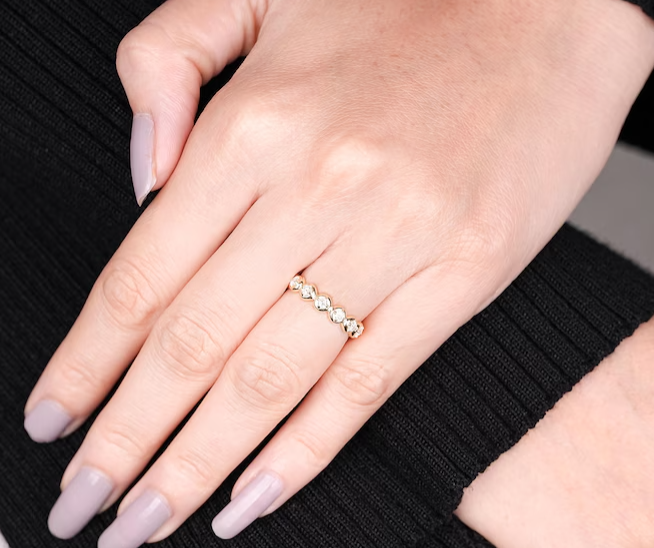 0.40 Ct Lab Round Diamond Eternity Band Ring