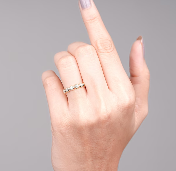 0.40 Ct Lab Round Diamond Eternity Band Ring