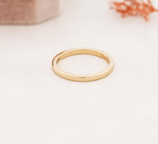14K Solid Yellow Gold Wedding Unisex engraved Band