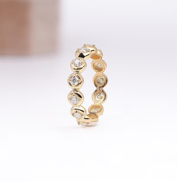 0.40 Ct Lab Round Diamond Eternity Band Ring