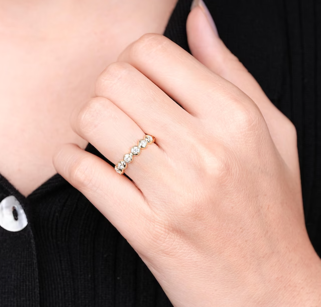 0.40 Ct Lab Round Diamond Eternity Band Ring