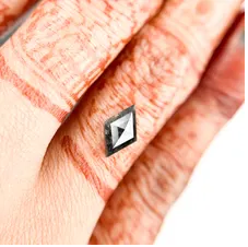 0.91 Ct Kite Rose Cut Grey Natural Salt and Pepper Diamond