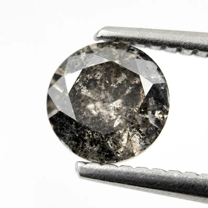 1.04 Ct Round Brilliant Cut Grey Natural Fancy Diamond