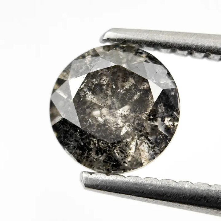 1.04 Ct Round Brilliant Cut Grey Natural Fancy Diamond