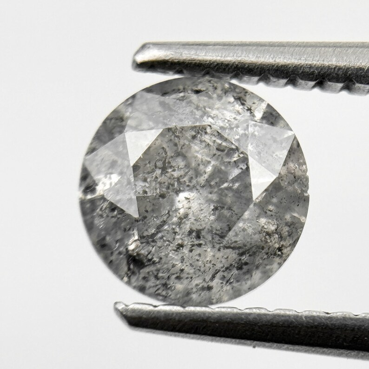 1.17 Ct Round Brilliant Cut Grey Natural Fancy Diamond