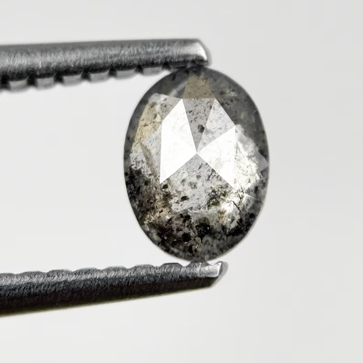0.46 Ct Oval Rose Cut Grey Natural Minimalist Diamond