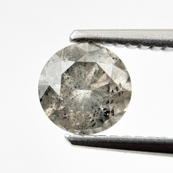 1.06 Ct Round Brilliant Cut Grey Natural Fancy Diamond