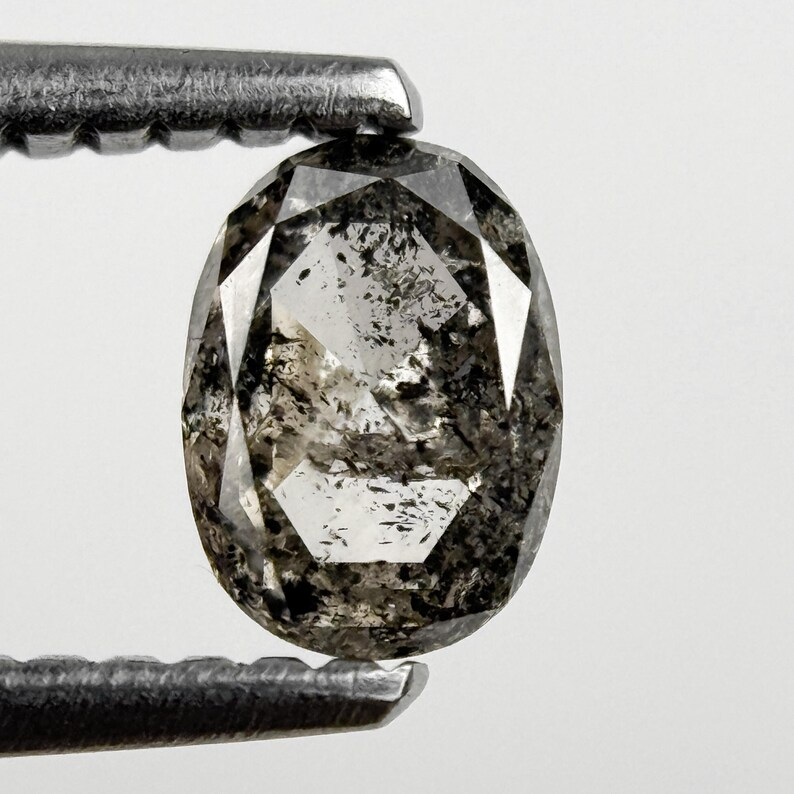 0.49 Ct Oval Rose Cut Grey Natural Minimal Diamond