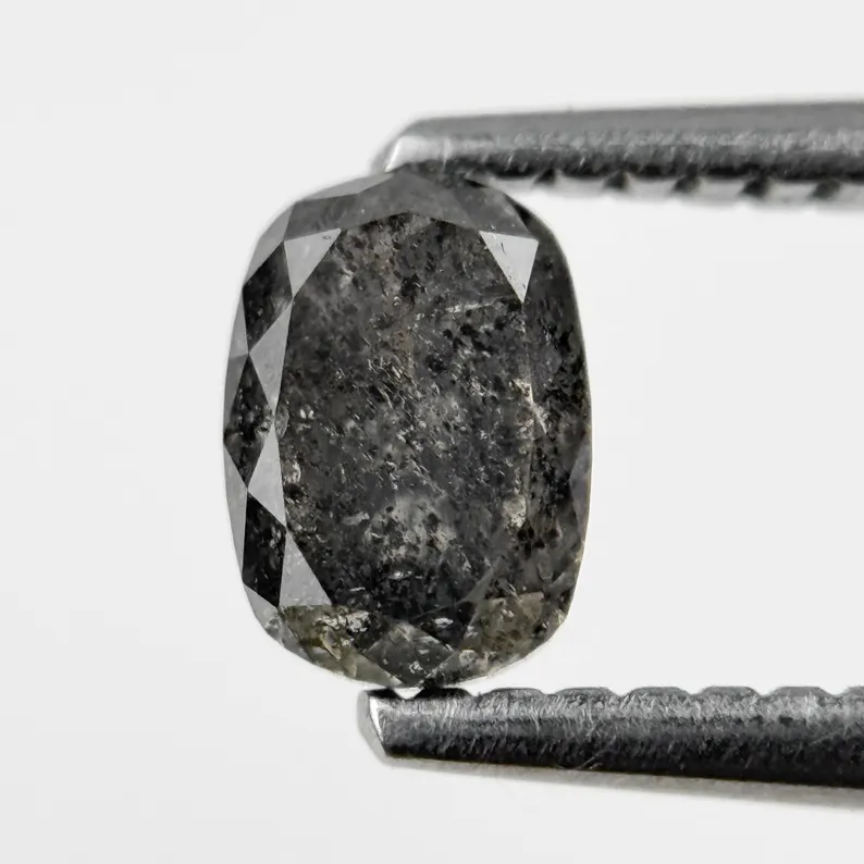 0.65 Ct Oval Rose Cut Grey Natural Minimalist Diamond