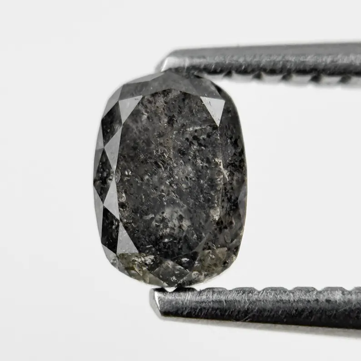 0.65 Ct Oval Rose Cut Grey Natural Minimalist Diamond