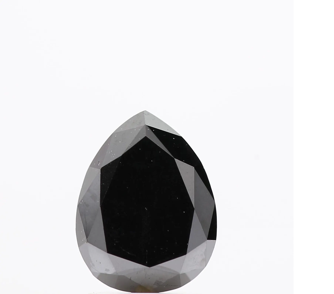 1.88 Ct Pear Brilliant Cut Black Natural Fancy Diamond