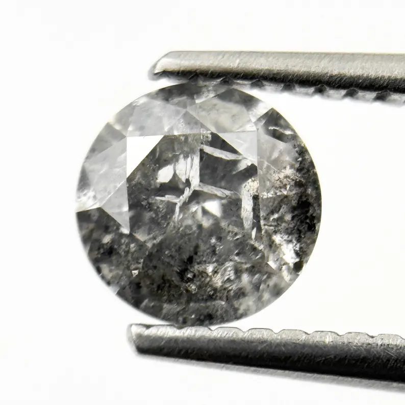 1.03 Ct Round Brilliant Cut Grey Natural Fancy Diamond
