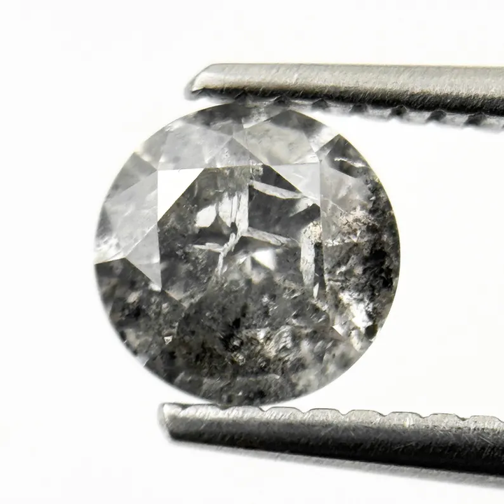1.03 Ct Round Brilliant Cut Grey Natural Fancy Diamond