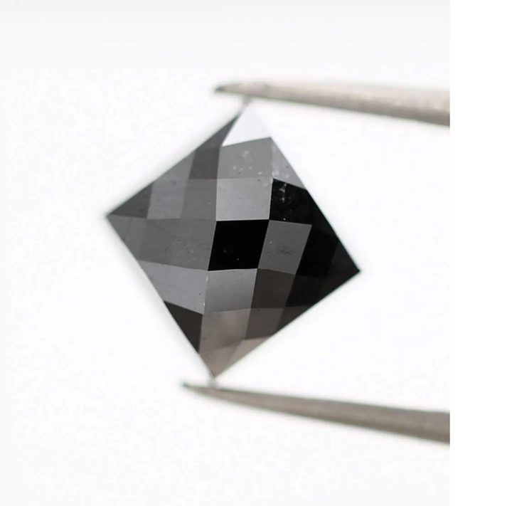 2.65 Ct Square Rose Cut Black Natural Fancy Diamond