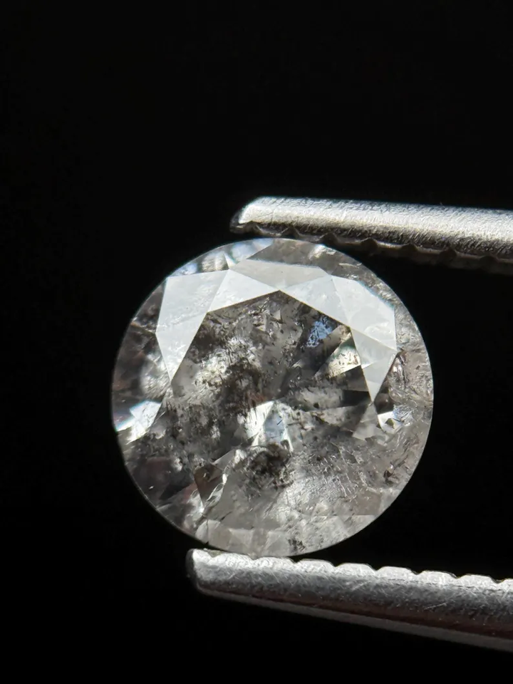 1.03 Ct Round Brilliant Cut Grey Natural Salt and Pepper Diamond