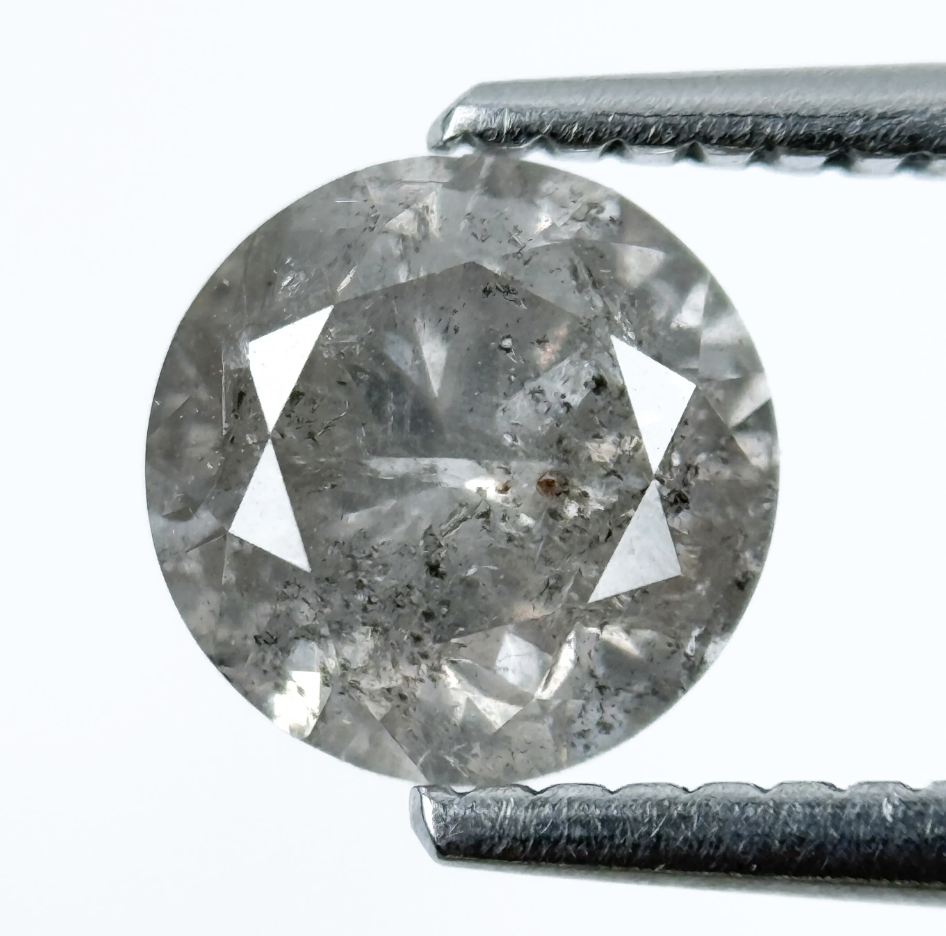 1.25 Ct Round Brilliant Cut Grey Natural Fancy Diamond