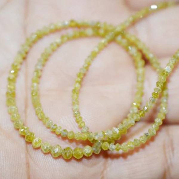 30 Inch Beads Checker Yellow Natural Loose Diamond