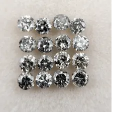 3.0 MM Round Brilliant Cut Grey Natural Salt and Pepper Diamond