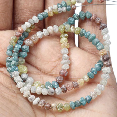 7 Inch Beads Checker Mixed Natural Raw Diamond