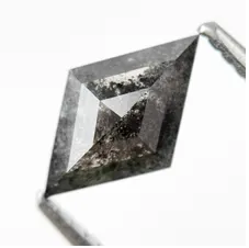 0.91 Ct Kite Rose Cut Grey Natural Salt and Pepper Diamond