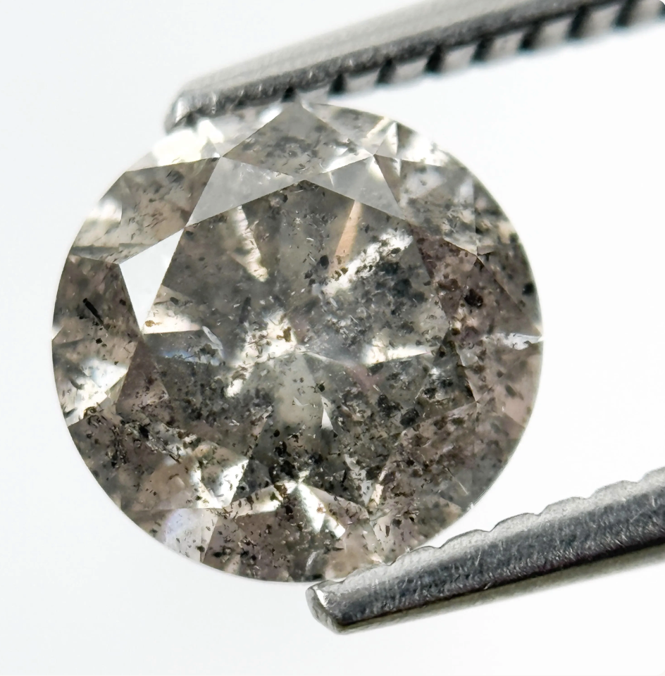 1.75 Ct Round Brilliant Cut Grey Natural Fancy Diamond