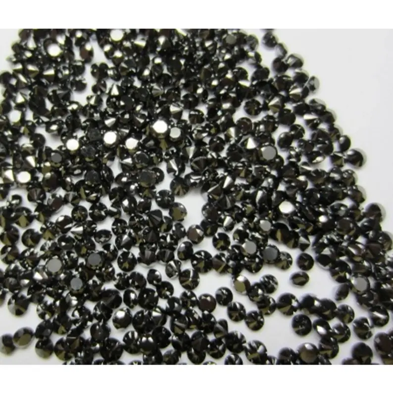 1.00 Ct Round Brilliant Cut Black Natural Loose Diamond, 1.70 To 1.80 MM Round Diamond
