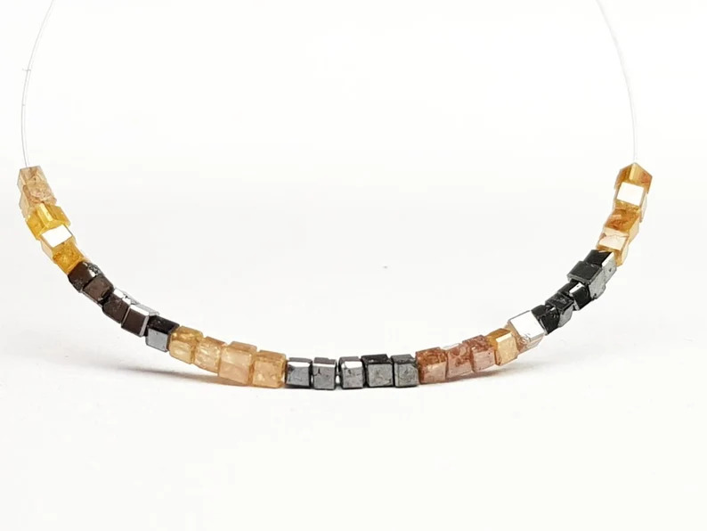 6.00 Ct Beads Checker Brown & Black Natural Loose Diamond