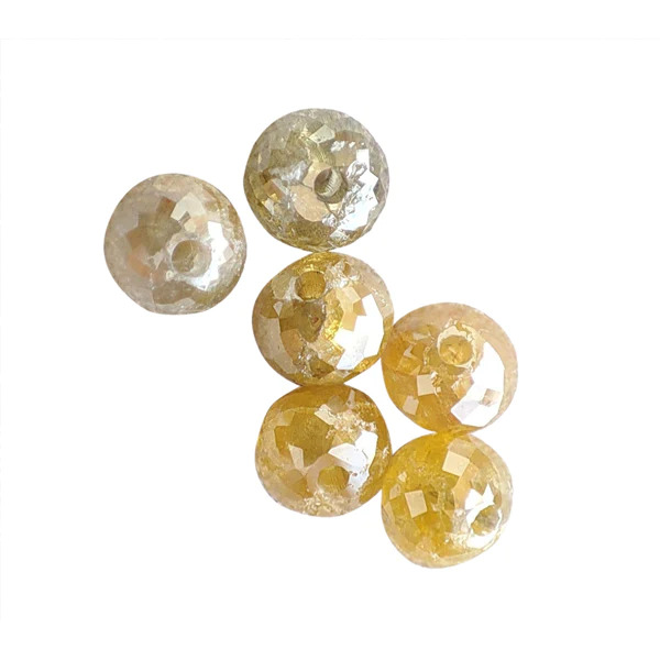 3 Ct Yellow Natural Diamond Beads Checker Loose Diamond