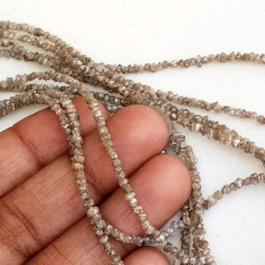 7 Inch Beads Checker Brown Natural Loose Diamond