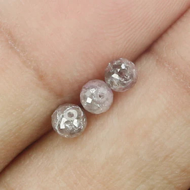 2 MM - 6 MM Beads Checker Gray & White Natural Loose Diamond