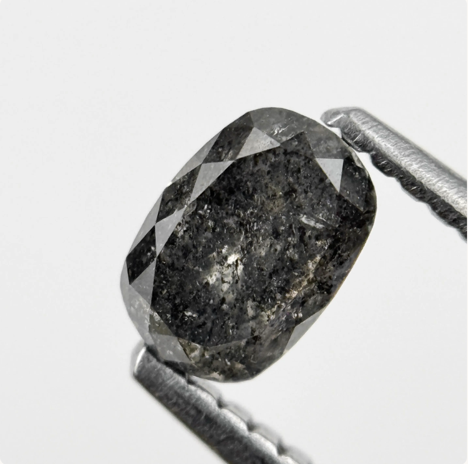 0.65 Ct Oval Rose Cut Grey Natural Minimalist Diamond