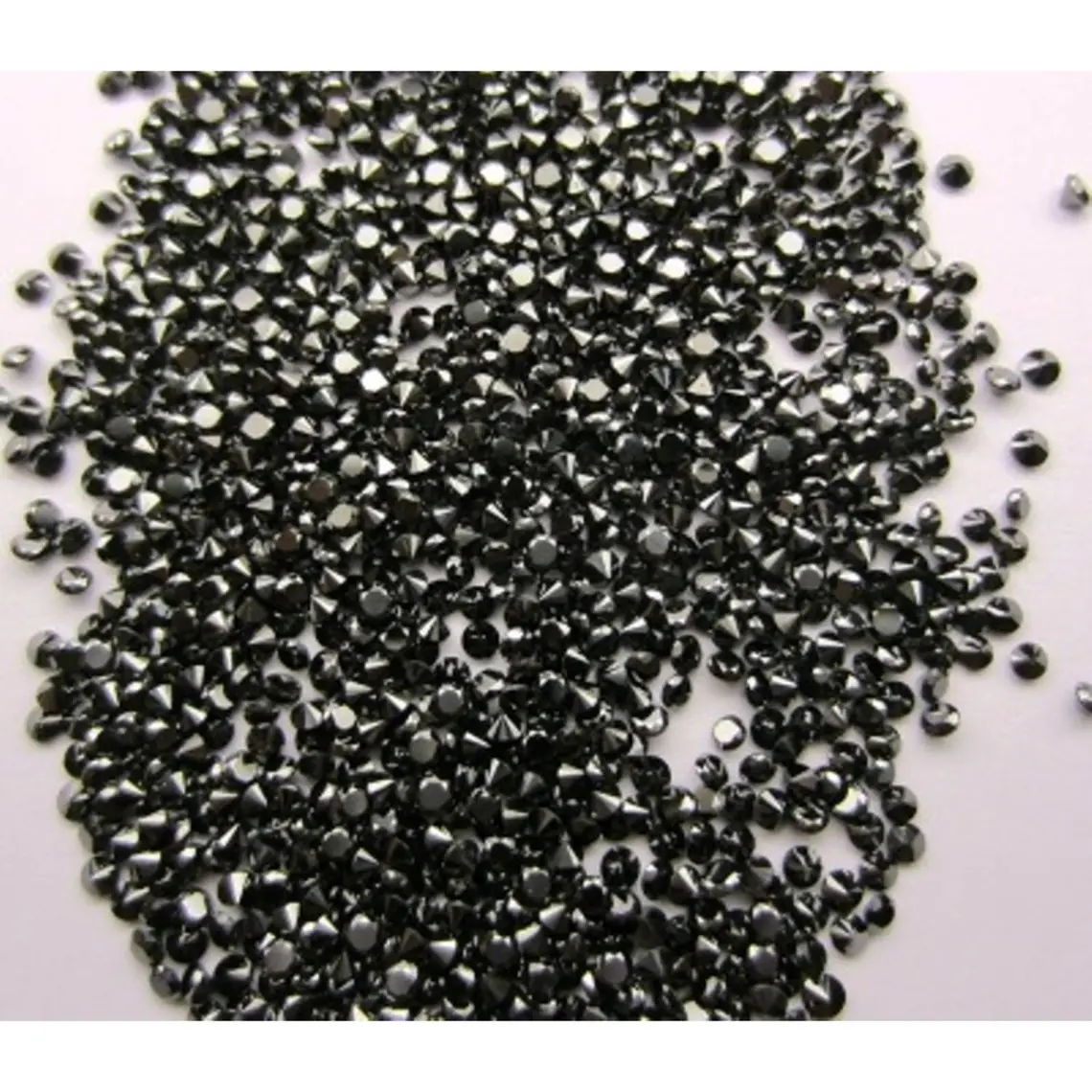 1.00 Ct Round Brilliant Cut Black Natural Loose Diamond, 1.45-1.50 MM Round Diamond