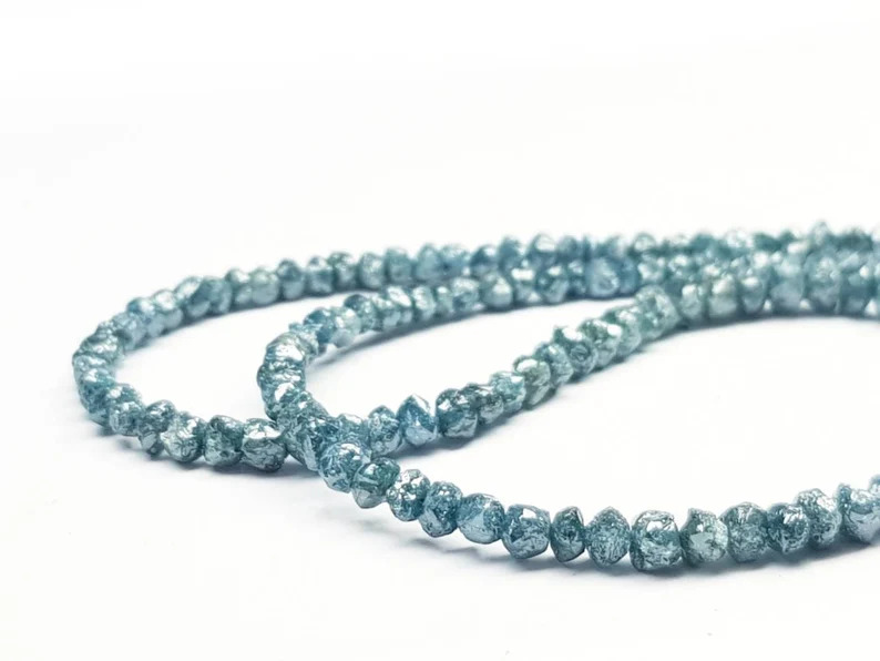 38.80 Ct Beads Uncut Blue Natural Loose Diamond