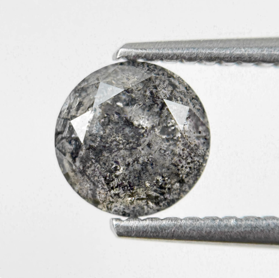 1.12 Ct Round Brilliant Cut Grey Natural Salt and Pepper Diamond