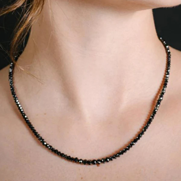 32 Inch Beads Uncut Black Natural Loose Diamond