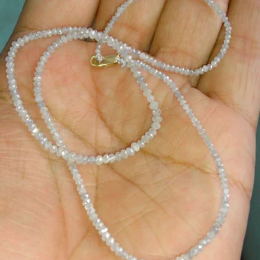 28 Ct Beads Checker White & Gray Natural Loose Diamond