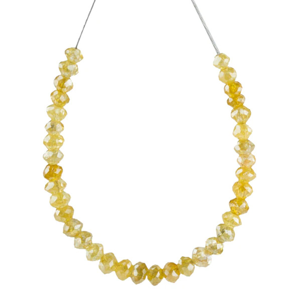 30 Inch Beads Checker Yellow Natural Loose Diamond
