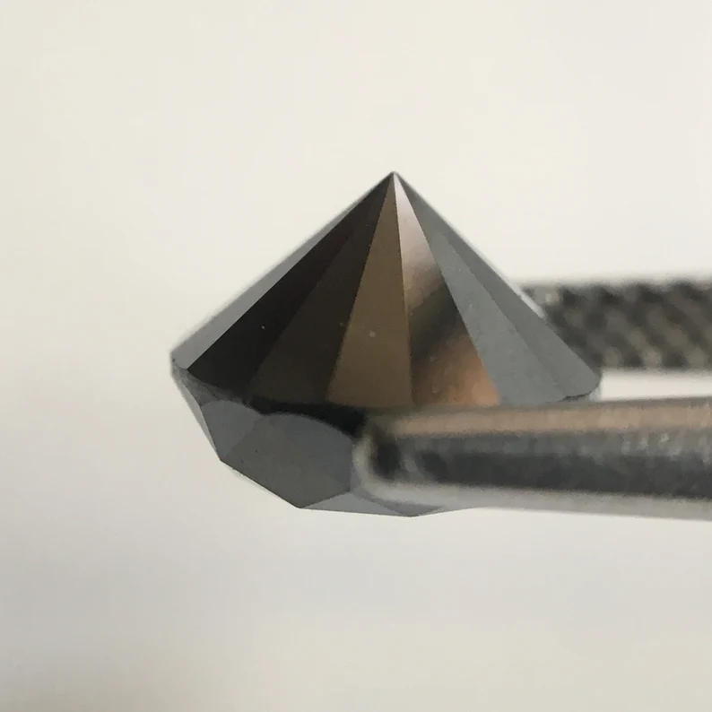 1.50 Ct Round Brilliant Cut Black Natural Loose Diamond, 6.60 MM Round Diamond