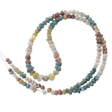 7 Inch Beads Checker Mixed Natural Raw Diamond