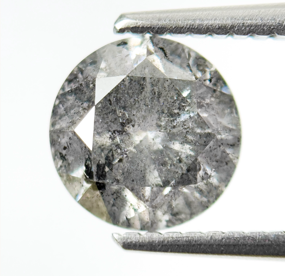 1.75 Ct Round Brilliant Cut Grey Natural Galaxy Diamond