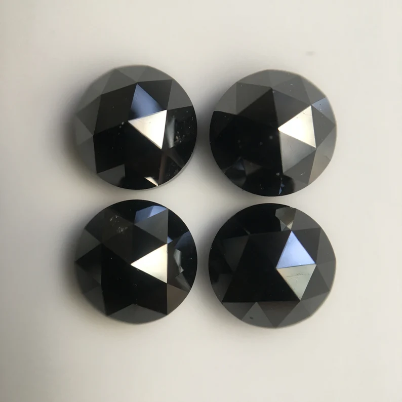 3.50 MM Round Rose Cut Black Natural Loose Diamond