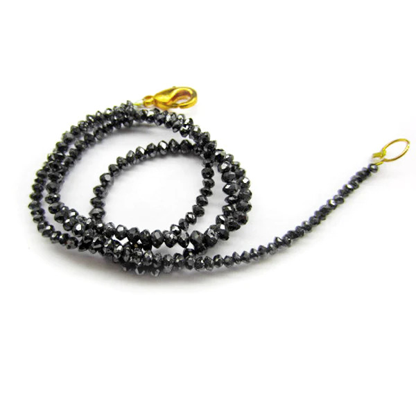 24 Inch Beads Uncut Black Natural Loose Diamond
