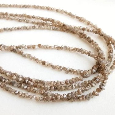 7 Inch Beads Checker Brown Natural Loose Diamond