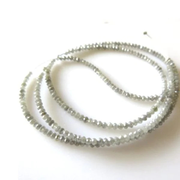 2-6 MM Beads Checker Gray & White Natural Loose Diamond