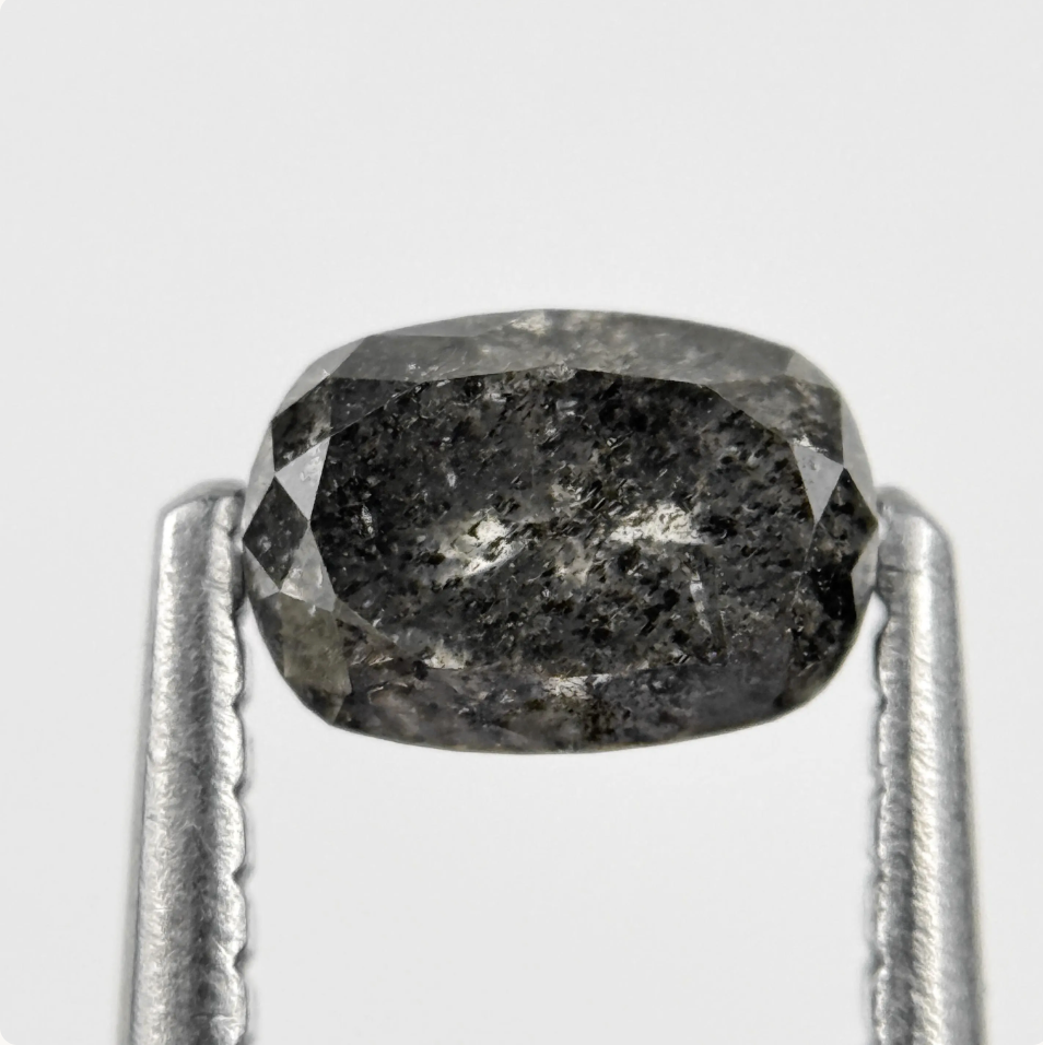 0.65 Ct Oval Rose Cut Grey Natural Minimalist Diamond