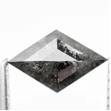 0.91 Ct Kite Rose Cut Grey Natural Salt and Pepper Diamond