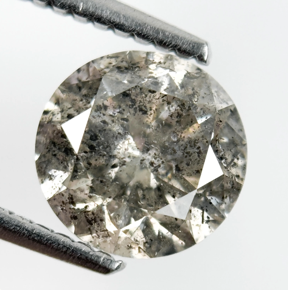 1.75 Ct Round Brilliant Cut Grey Natural Fancy Diamond