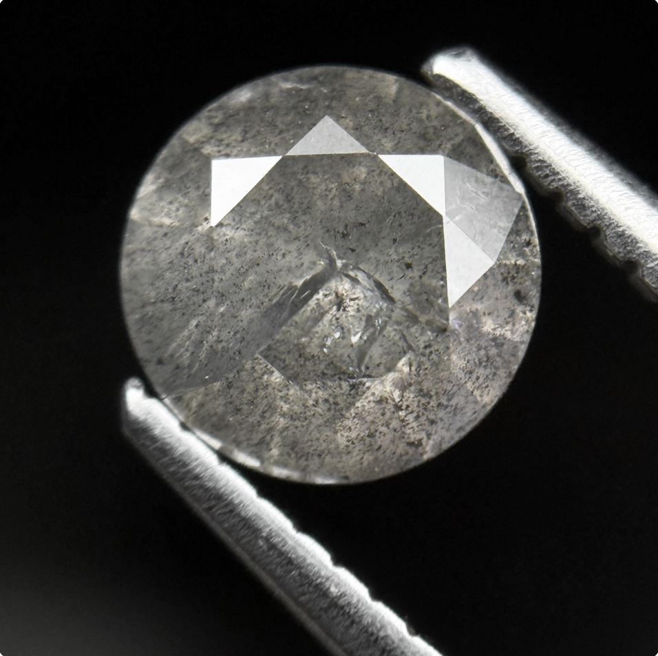1.23 Ct Round Brilliant Cut Grey Natural Fancy Diamond