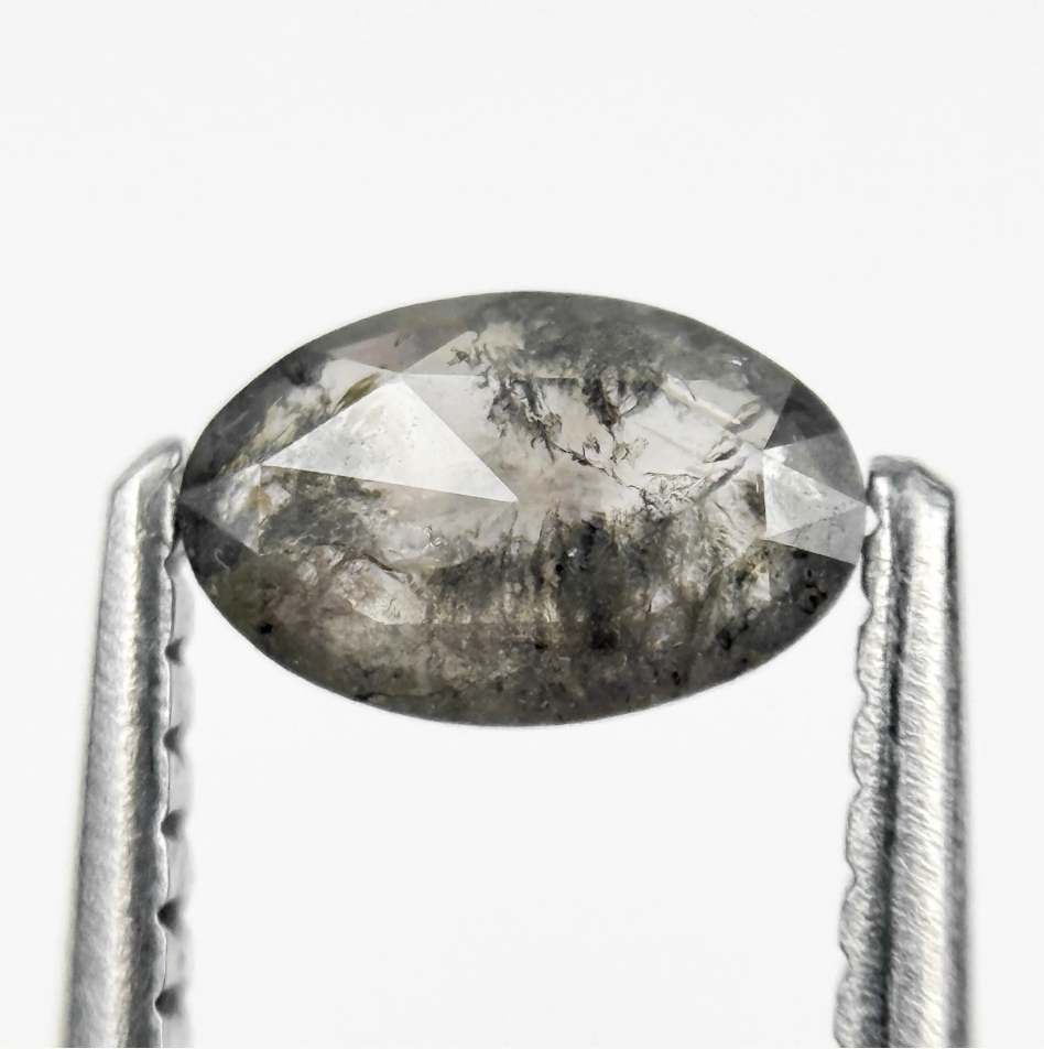 0.49 Ct Oval Rose Cut Grey Natural Fancy Diamond